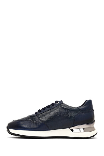 Derimod Men's Navy Blue Lace-Up Thick Soled Leather Sneaker 25Wfd622214