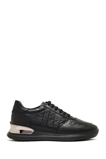 Derimod Men's Black Lace-Up Thick Soled Leather Sneaker 25Wfd622214