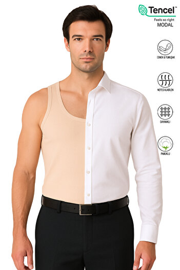 ÖZKAN underwear Özkan 10852 Men's Premium Fabric Cotton Modal Flexible Comfortable Thick Strap Undershirt