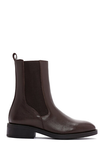 Derimod Women's Brown Zippered Leather Casual Boots 25Wfd550018
