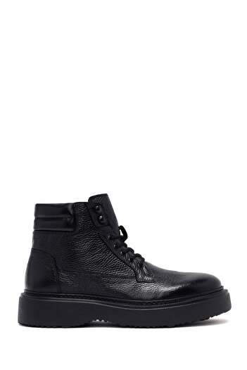 Derimod Men's Black Lace-Up Thick Soled Leather Boots 25Wfd6334Ft