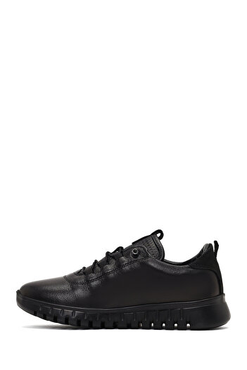 Derimod Women's Black Lace-Up Thick Sole Leather Sneaker, Winter Sports Shoes 25Afd501918