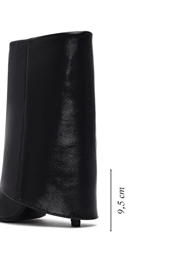 Derimod Women's Black Thin Heeled Leather Boots 25Afd160218