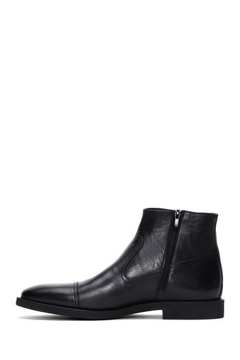 Derimod Men's Black Zippered Leather Classic Boots 25Wfd600818