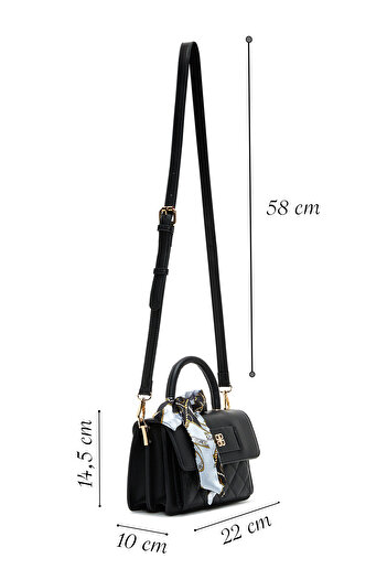 Derimod Women's Black Long Strap Quilted Mini Crossbody Bag 25Abd2702Kp