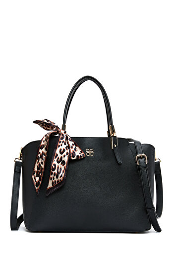 Derimod Women's Black Long Strap Accessorized Shoulder Bag 25Abd270318