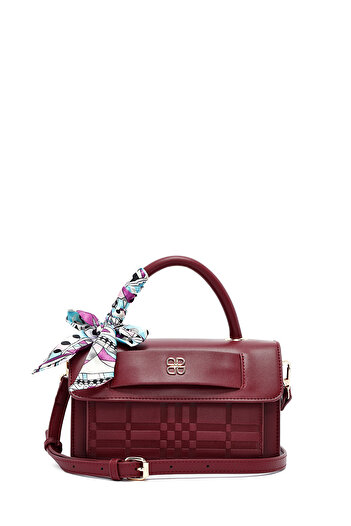 Derimod Geantă de damă, bordeaux, cu curea lungă, imprimată, tip crossbody 25WBD282126