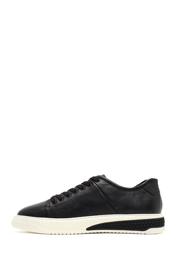Derimod Men's Black Lace-Up Thick Soled Leather Sneaker, Winter Sports Shoes 25Wfd631118
