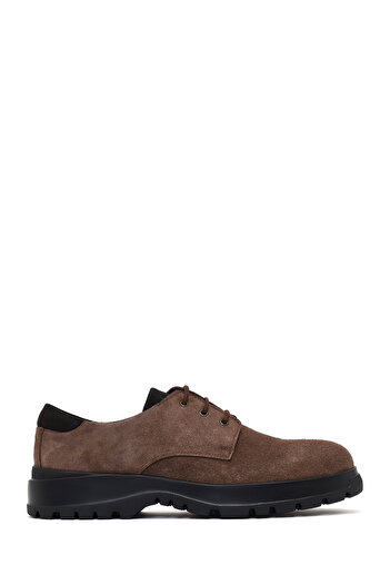 Derimod Men's Brown Lace-Up Thick Soled Suede Leather Casual Shoes 25Wfd632010
