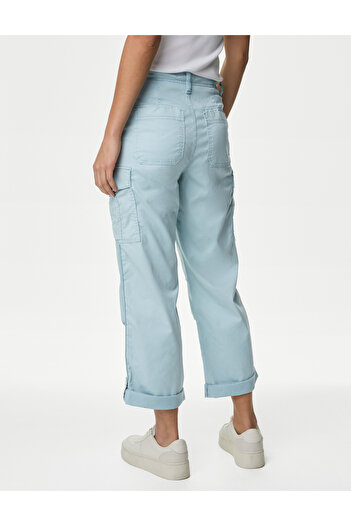 Marks & Spencer Lyocell™ Straight Leg Crop Kargo Pantolon