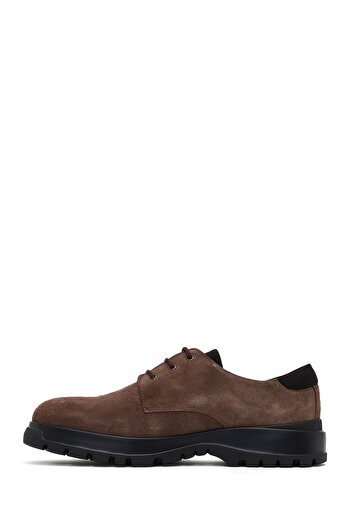 Derimod Men's Brown Lace-Up Thick Soled Suede Leather Casual Shoes 25Wfd632010