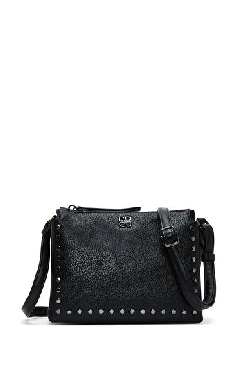 Derimod Women's Black Long Strap Metal Detailed Crossbody Bag 25Wbd2467Ft