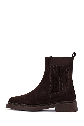 Derimod Women's Brown Suede Leather Chelsea Boots 25Wfd511210