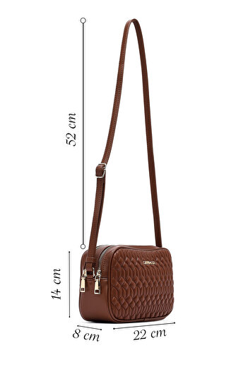 Derimod Women's Brown Quilted Crossbody Bag 25Abd280418