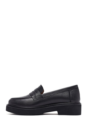 Derimod Women's Black Leather Masculine Loafer, Winter Shoes 25Afd130318
