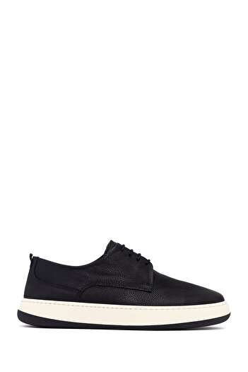Derimod Men's Black Lace-Up Thick Sole Leather Casual Shoes 25Wfd6752Ft