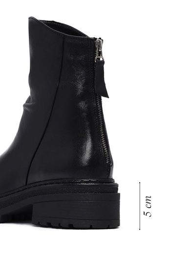 Derimod Women's Black Back Zipper Leather Boots 25Wfd180718