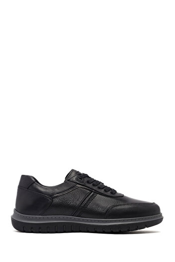 Derimod Men's Black Lace-Up Leather Sneaker, Winter Sports Shoes 25Wfd677314