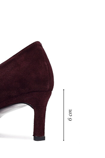 Derimod Women's Burgundy Short Thin Heeled Suede Leather Stiletto,High Heel Shoes 25Afd184910