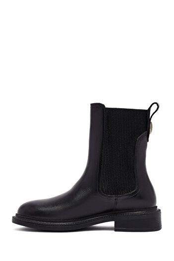 Derimod Women's Black Leather Chelsea Boots 25Wfd202218