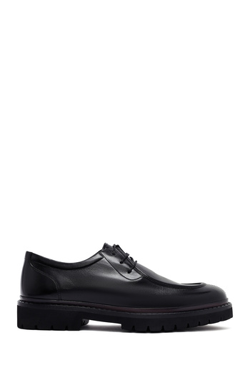 Derimod Men's Black Lace-Up Thick Sole Leather Casual Shoes 25Wfd695218