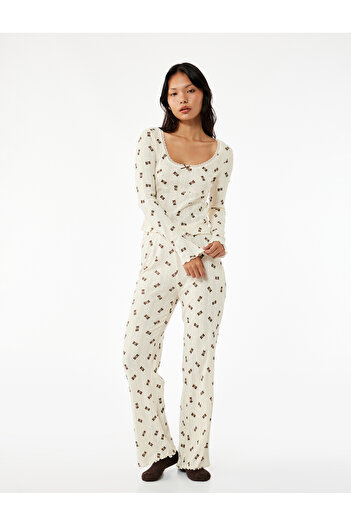 Koton Cotton Comfortable Fit Teddy Bear Printed Pajama Bottoms