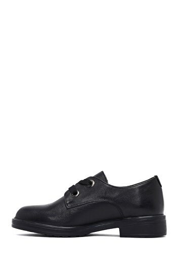 Derimod Women's Black Lace-Up Leather Oxford Shoes 25Afd410318