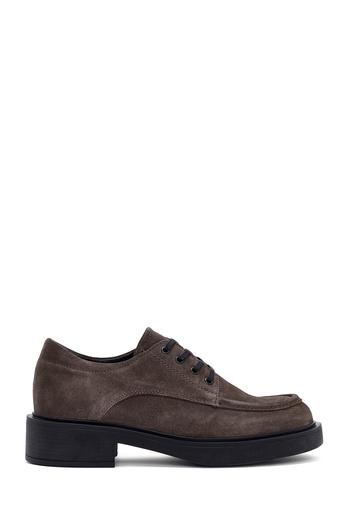 Derimod Women's Mink Lace-Up Suede Leather Casual Shoes 25Afd510010