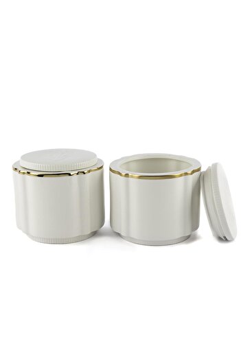 Mikasa Moor White Lavender Patterned 2-Piece Jar 14X13 cm