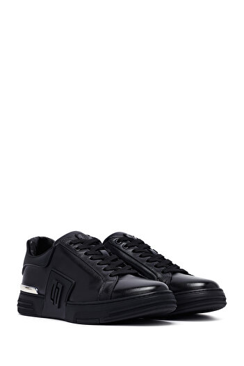 Derimod Erkek Siyah Bağcıklı Kalın Tabanlı Deri Sneaker 25SFD694318