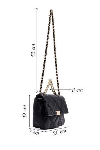 Derimod Women's Black Long Strap Quilted Crossbody Bag 25Abd2709Kp