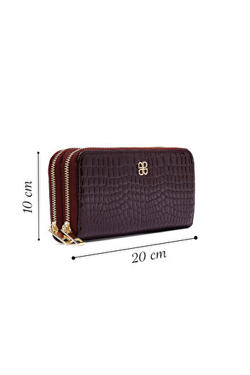 Derimod Women's Burgundy Crocodile Wallet 000A2D5506E3