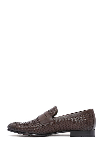 Derimod Erkek Kahverengi Örgü Deri Klasik Loafer 25SFD601429