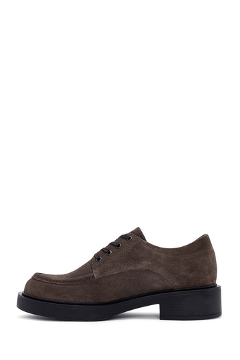 Derimod Women's Mink Lace-Up Suede Leather Casual Shoes 25Afd510010