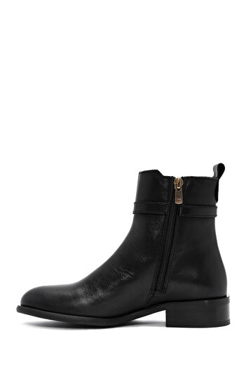 Derimod Women's Black Zippered Leather Boots 25Wfd280218