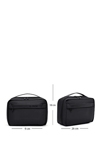 Derimod D-Pack Men's Black Fabric Handbag 25Sbd30346F