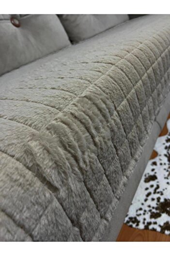 DECORA CASA HOME COLLECTİON Puffy Bubble Tüy Kaymaz Taban Çekyat Koltuk Örtüsü 75x185