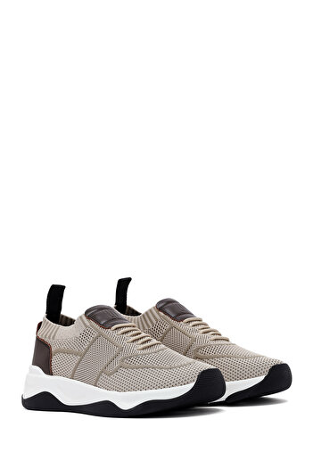 Derimod Zero Erkek Bej Kalın Tabanlı Kumaş Sneaker 25SFD69206F