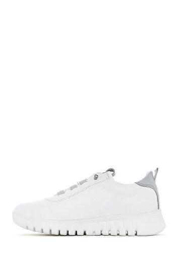 Derimod Γυναικείο δερμάτινο sneaker με κορδόνια σε λευκό χρώμα 25SFD501918