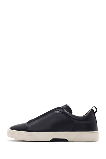 Derimod Men's Navy Blue Elastic Leather Sneaker 25Sfd 631618