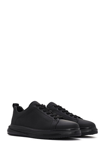 Derimod Erkek Siyah Bağcıklı Deri Sneaker 25SFD6405DI