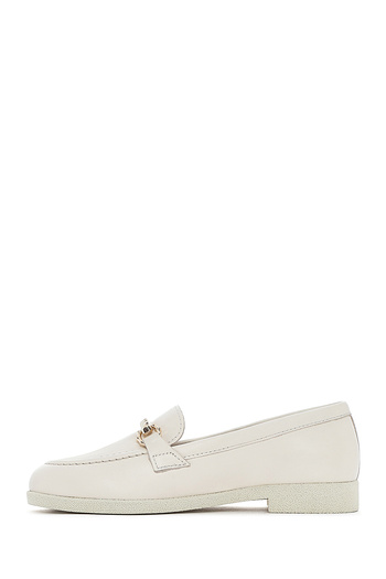 Derimod Women's Cream Buckle Leather Genuine Leather Shoes, Casual Shoes, Daily Shoes 25Sfd510518