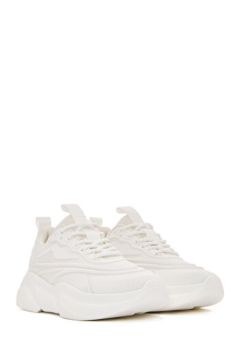 Derimod Kadın Beyaz Bağcıklı Kalın Tabanlı Sneaker 25SFD431114