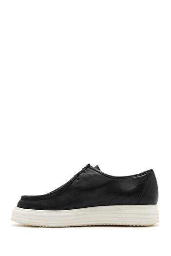 Derimod Men's Black Laced Leather Casual Shoes 25Sfd 650418