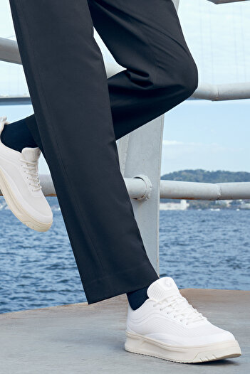 Derimod Acbc X Derimod Men's White Lace-Up Sneakers 24Wfd76036F