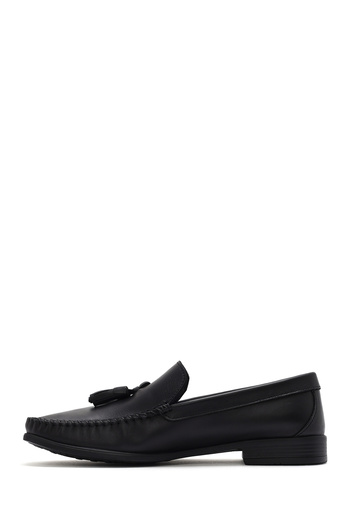 Derimod Pantofi pentru bărbați din piele naturală cu ciucuri negre, pantofi casual, pantofi casual 25SFD754218