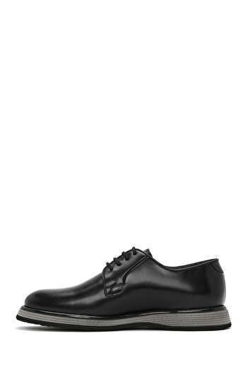 Derimod Men's Black Laced Leather Casual Shoes 25Sfd 670922