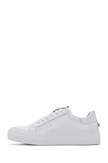 Derimod Λευκό δερμάτινο sneaker - Γυναικείο, με κορδόνια, 24WFD290018