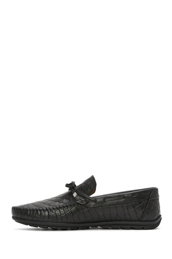 Derimod Pantofi pentru bărbați din piele naturală cu model de crocodil negru, pantofi casual, pantofi de zi cu zi 25SFD7544E3