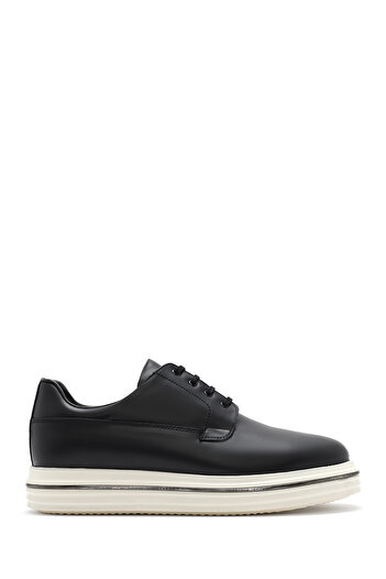 Derimod Men's Black Laced Leather Casual Shoes 25Sfd 650318